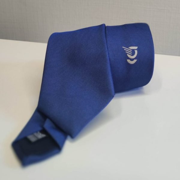 GrifoStyle, cravatta 100% seta, blu con logo Grifo in filo tinto.