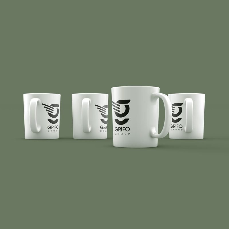 GrifoStyle, immagine di repertorio per pagina Contatti. Soggetto: mug brandizzati Grifo Group